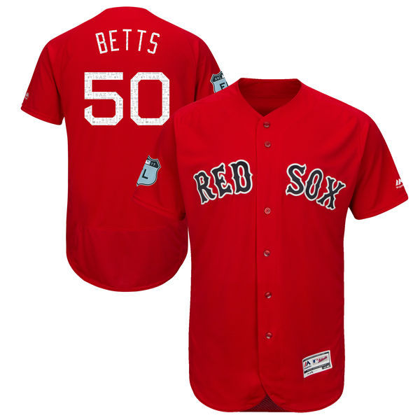 2017 MLB Boston Red Sox #50 Betts Red Jerseys->->MLB Jersey